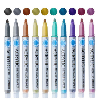 Craft - Set of acrylic markers / pens, 10 pcs. (metallic)