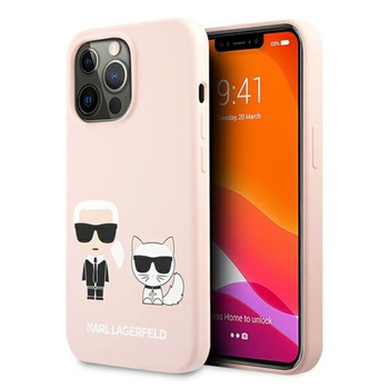 Karl Lagerfeld Slilicone Karl & Choupette - pouzdro na iPhone 13 Pro (růžové)