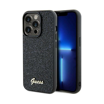 Guess Disco Metal Script - Coque pour iPhone 14 Pro Max (noir)