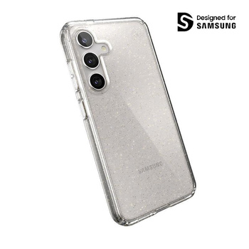 Speck Presidio Lux Glitter - Samsung Galaxy S24 Case (Clear / Gold Glitter)