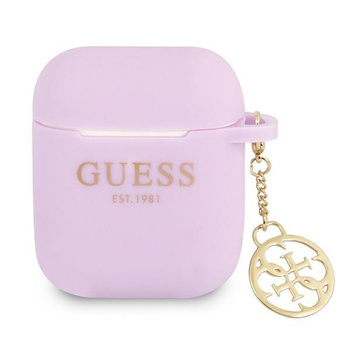 Guess 4G Charms Silicone Case - AirPods Case (Purple)