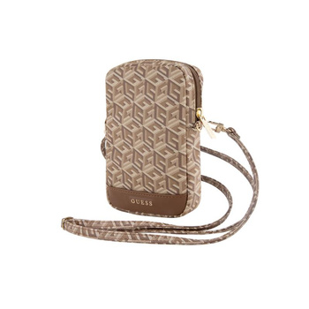 Guess Zip GCube Bottom Stripe - Handytasche (braun)