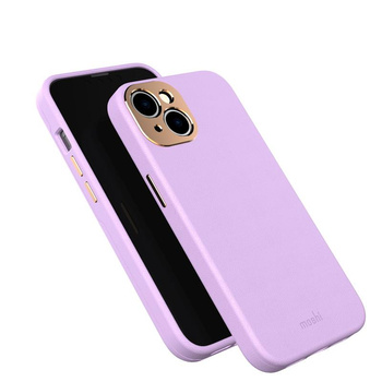 Moshi Napa Slim MagSafe - Skórzane etui iPhone 14 (Lavender Purple)