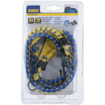 Kinzo - rubber bands for fixing luggage 100 cm 2 pcs. (blue+yellow)