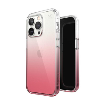 Speck Presidio Perfect-Clear + Ombre - Coque pour iPhone 14 Pro avec revêtement MICROBAN (Clear / Vintage Rose Fade)