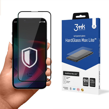 3mk HardGlass Max Lite - Tvrzené sklo pro iPhone 14 Pro (černé)