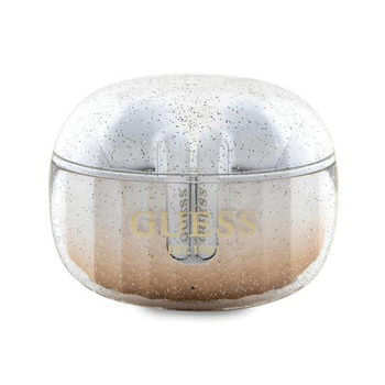 Guess Glitter Gradient - Sluchátka Bluetooth TWS + nabíjecí pouzdro (zlaté)