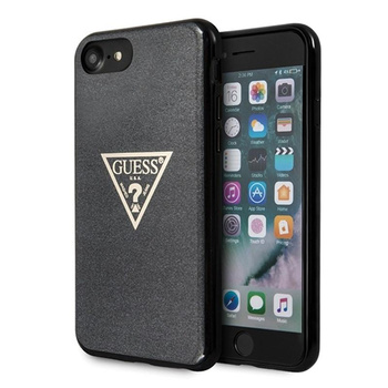 Guess Solid Glitter Triangle - Coque iPhone 8 / 7 (Noir)