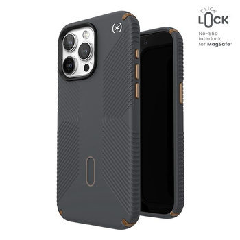 Speck Presidio2 Grip ClickLock & MagSafe - pouzdro pro iPhone 15 Pro Max (Charcoal Grey/Cool Bronze)