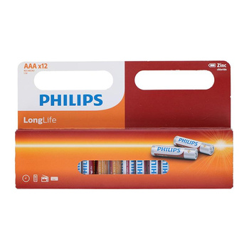 Philips LongLife - Jeu de piles zinc AAA / R03 1,5V 12 pcs.