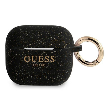 Guess Silicone Glitter Case Est - Étui Airpods 3 (noir)