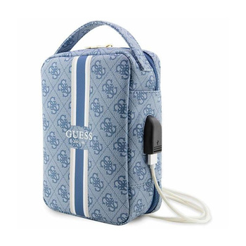 Guess 4G - Sac de voyage universel à rayures imprimées - Organisateur d'accessoires (bleu)