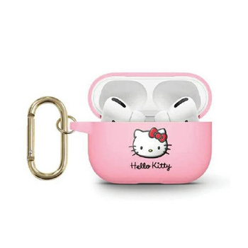 Hello Kitty Silikonová 3D hlava kočičky - pouzdro pro AirPods 3 (růžové)