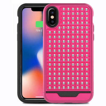 Zizo Star Diamond Hybrid Cover - iPhone X tok (rózsaszín/fekete)