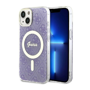 Guess 4G MagSafe - Etui iPhone 14 (Purpurowy)