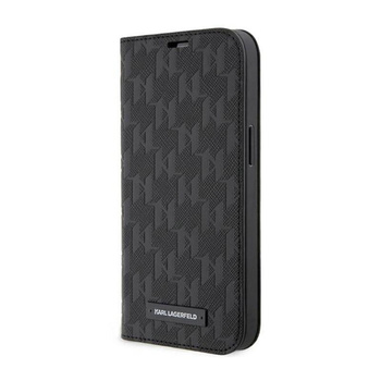 Karl Lagerfeld Saffiano Monogram - iPhone 14 Case (Black)