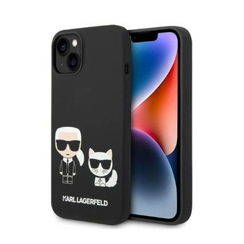 Karl Lagerfeld Flüssigsilikon Karl & Choupette MagSafe - iPhone 14 Hülle (schwarz)