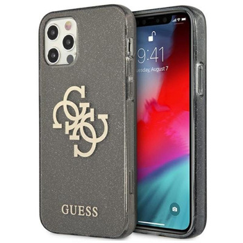 Pouzdro Guess Glitter 4G Big Logo - iPhone 12 Pro Max (černé)