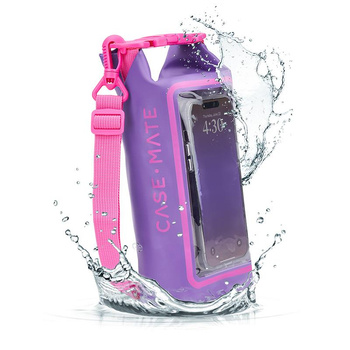 Case-Mate Waterproof Mini Phone Bucket Dry Bag - Wodoodporna torebka z kieszenią na telefon do 7” (Purple Paradise)
