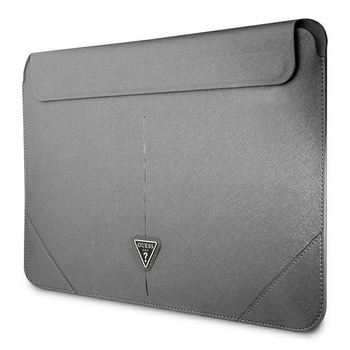 Guess Saffiano Dreieckslogo-Hülle - 16" Notebooktasche (silber)