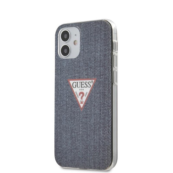 Guess Denim Triangle Dk - pouzdro pro iPhone 12 Mini (tmavě modré)