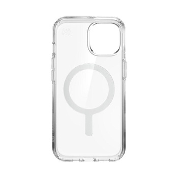 Speck Presidio Perfect-Clear + MagSafe - Coque pour iPhone 14 / iPhone 13 avec revêtement MICROBAN (Transparent)