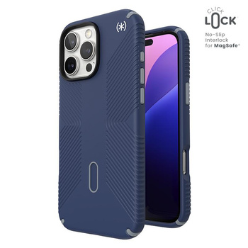 Speck Presidio2 Grip ClickLock & MagSafe - Etui iPhone 16 Pro Max (Coastal Blue / Dust Grey / White)