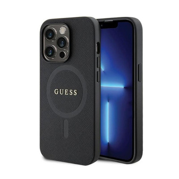 Guess Saffiano MagSafe - pouzdro pro iPhone 14 Pro (černé)