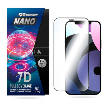 Crong 7D Nano Flexibles Glas - 9H unzerbrechliches Hybridglas für den gesamten Bildschirm des iPhone 12 Mini