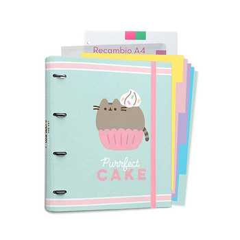 Pusheen - A4 binder with cards from Foodie collection (4 rings, rubber band)