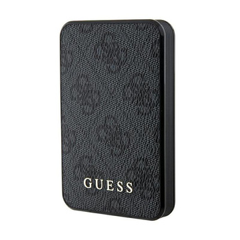 Guess 4G Leather Metal Logo - Power Bank 5000 mAh 15W (černá)