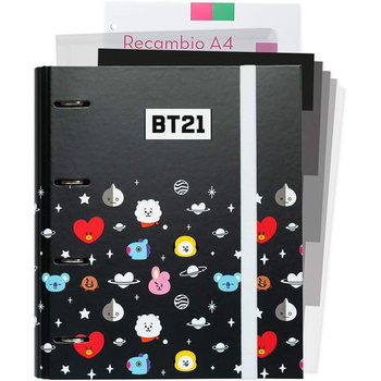 BT21 - A4 binder with sheets (4 rings, rubber band)